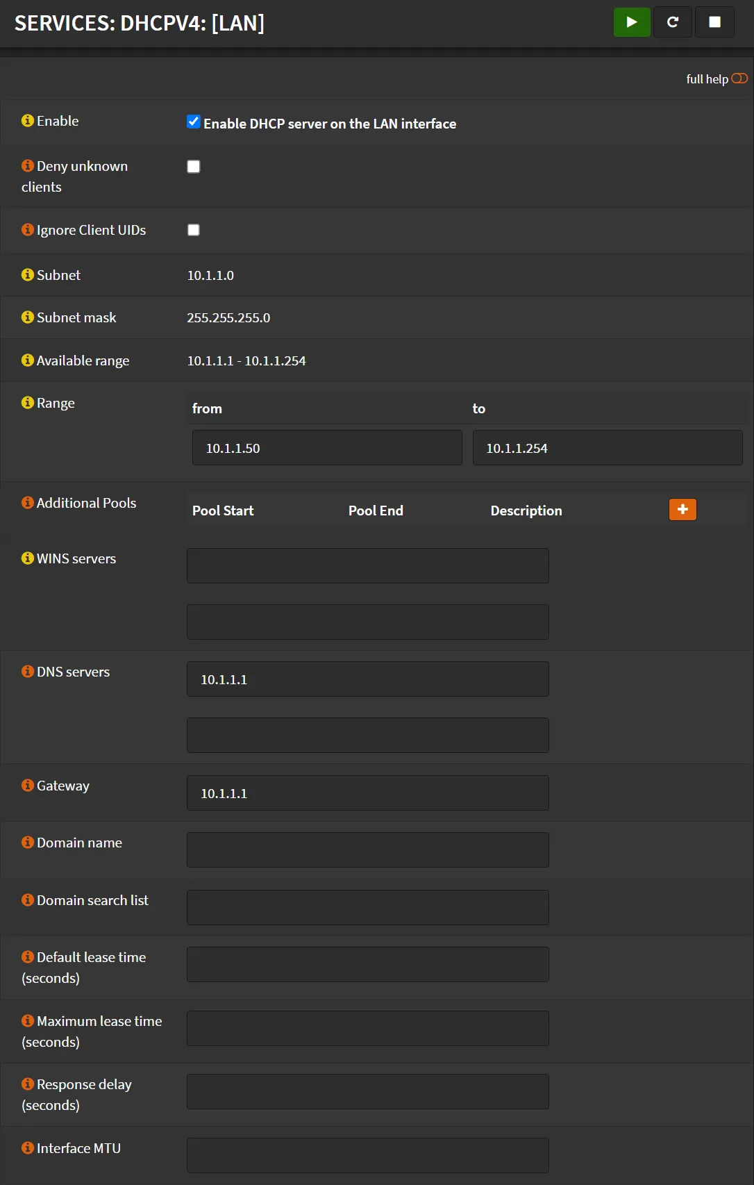 dhcp-range